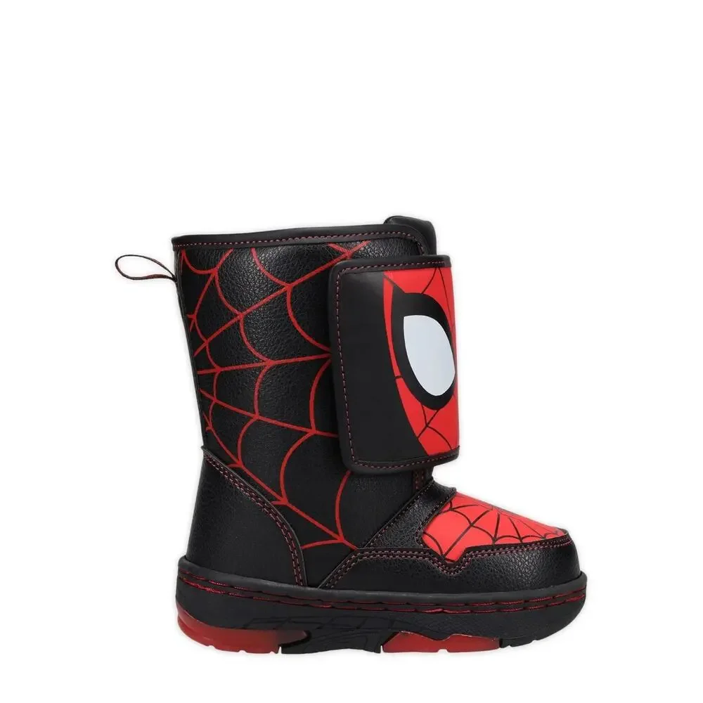 Marvel Spiderman Light Up Snow Boots Toddler Boys Size 6 Black‎ Red Winter Shoes